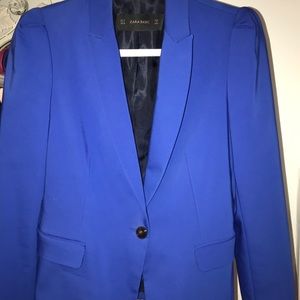 Zara Basic blue navy cobalt blazer medium